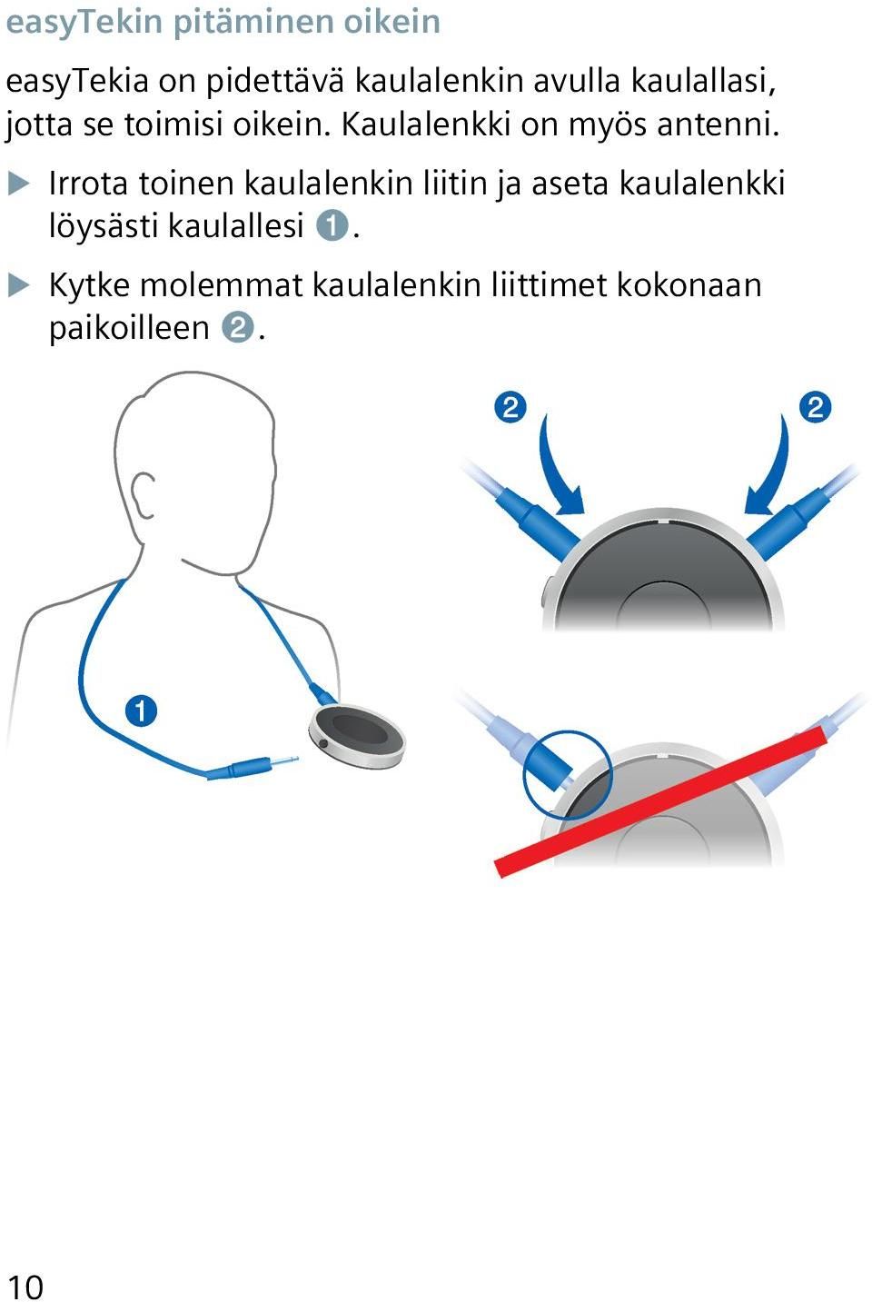 XXIrrota toinen kaulalenkin liitin ja aseta kaulalenkki löysästi