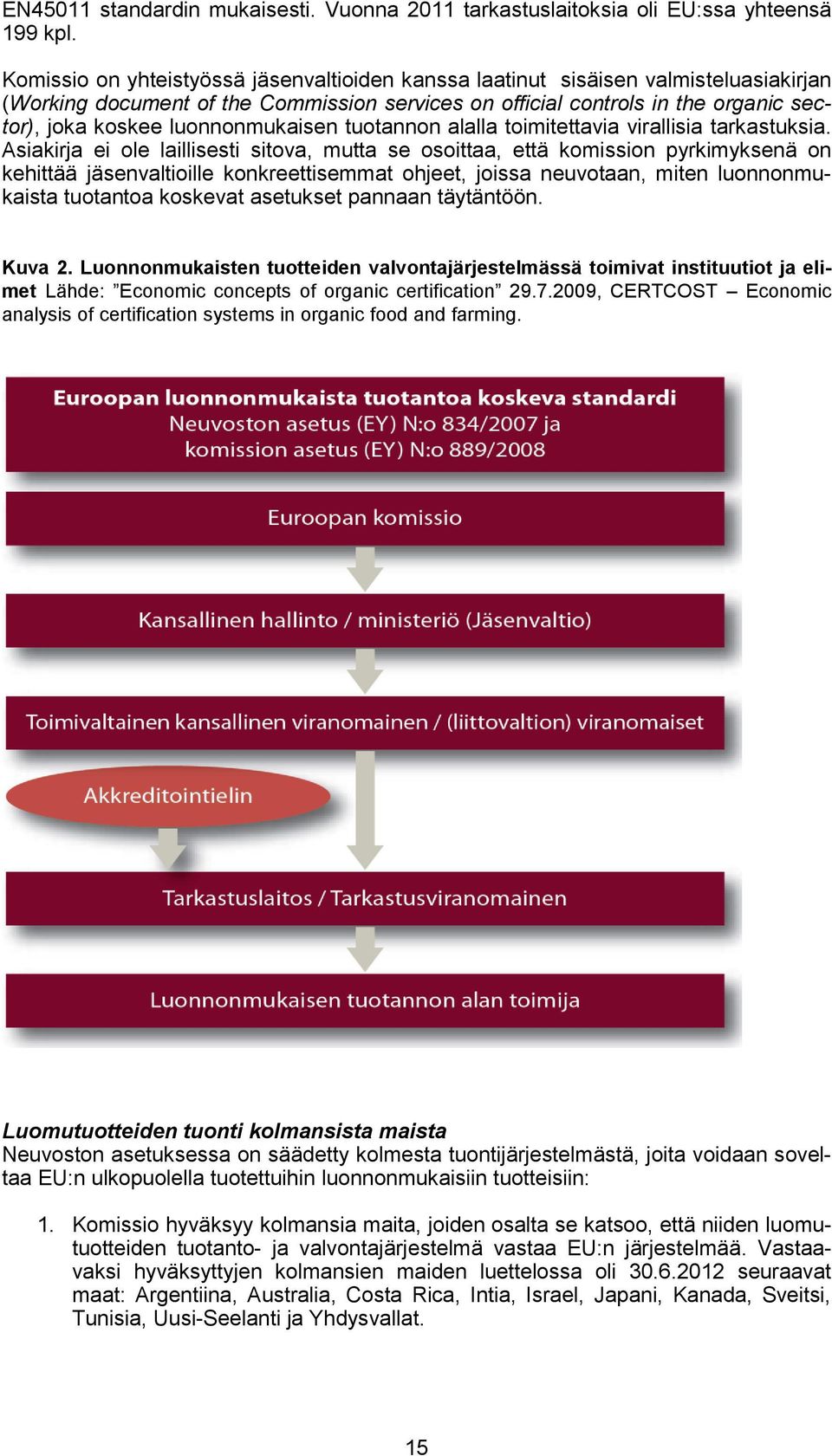 luonnonmukaisen tuotannon alalla toimitettavia virallisia tarkastuksia.