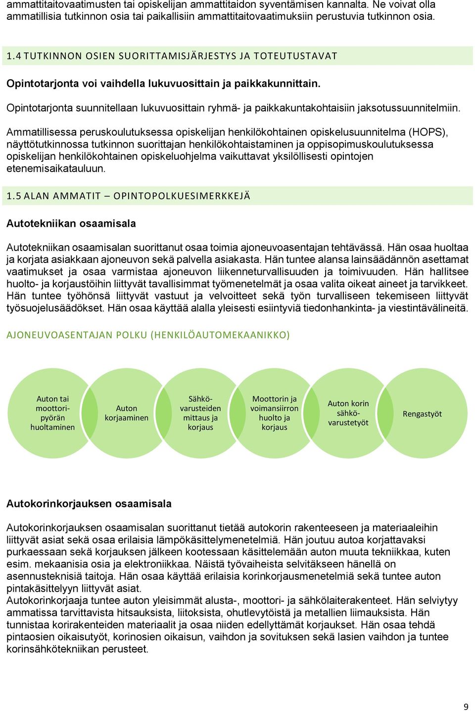 Opintotarjonta suunnitellaan lukuvuosittain ryhmä- ja paikkakuntakohtaisiin jaksotussuunnitelmiin.