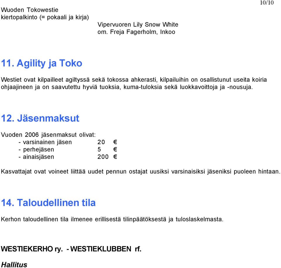 kuma-tuloksia sekä luokkavoittoja ja -nousuja. 12.