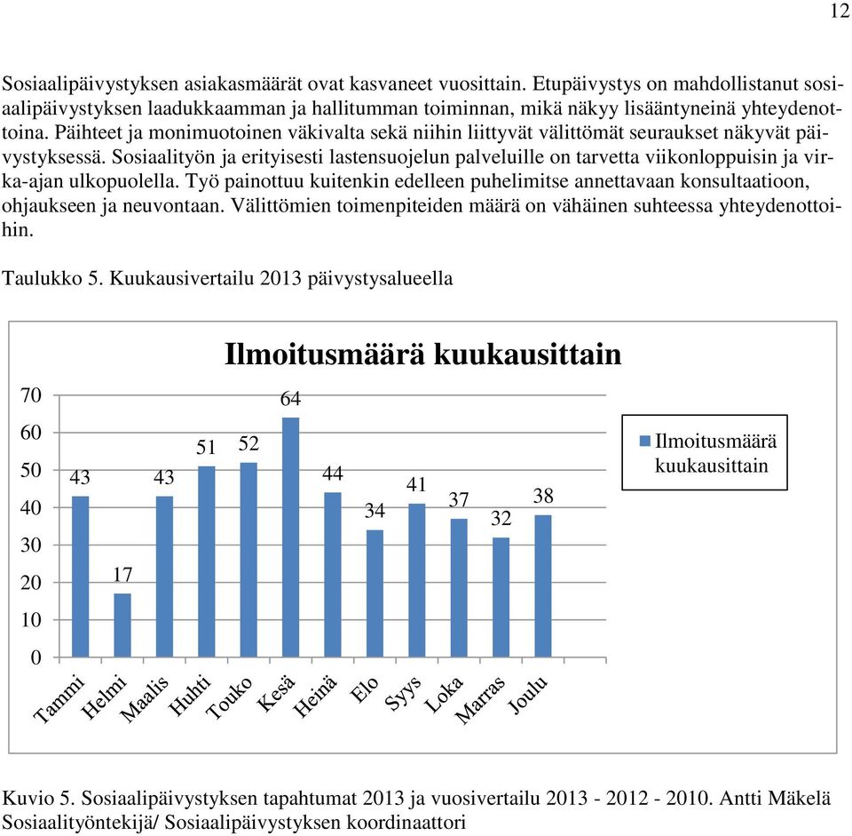 Sosiaalityön ja erityisesti lastensuojelun palveluille on tarvetta viikonloppuisin ja virka-ajan ulkopuolella.