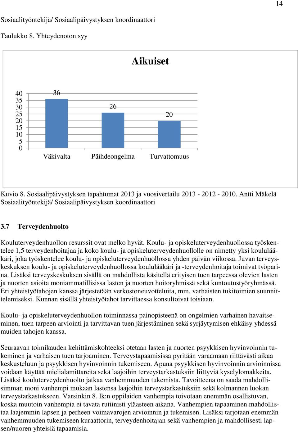 7 Terveydenhuolto Kouluterveydenhuollon resurssit ovat melko hyvät.