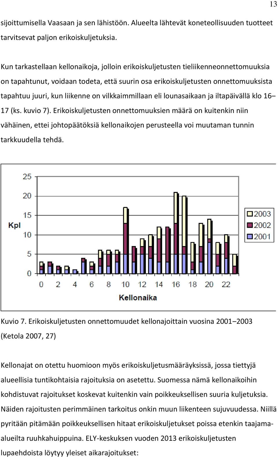 on vilkkaimmillaan eli lounasaikaan ja iltapäivällä klo 16 17 (ks. kuvio 7).