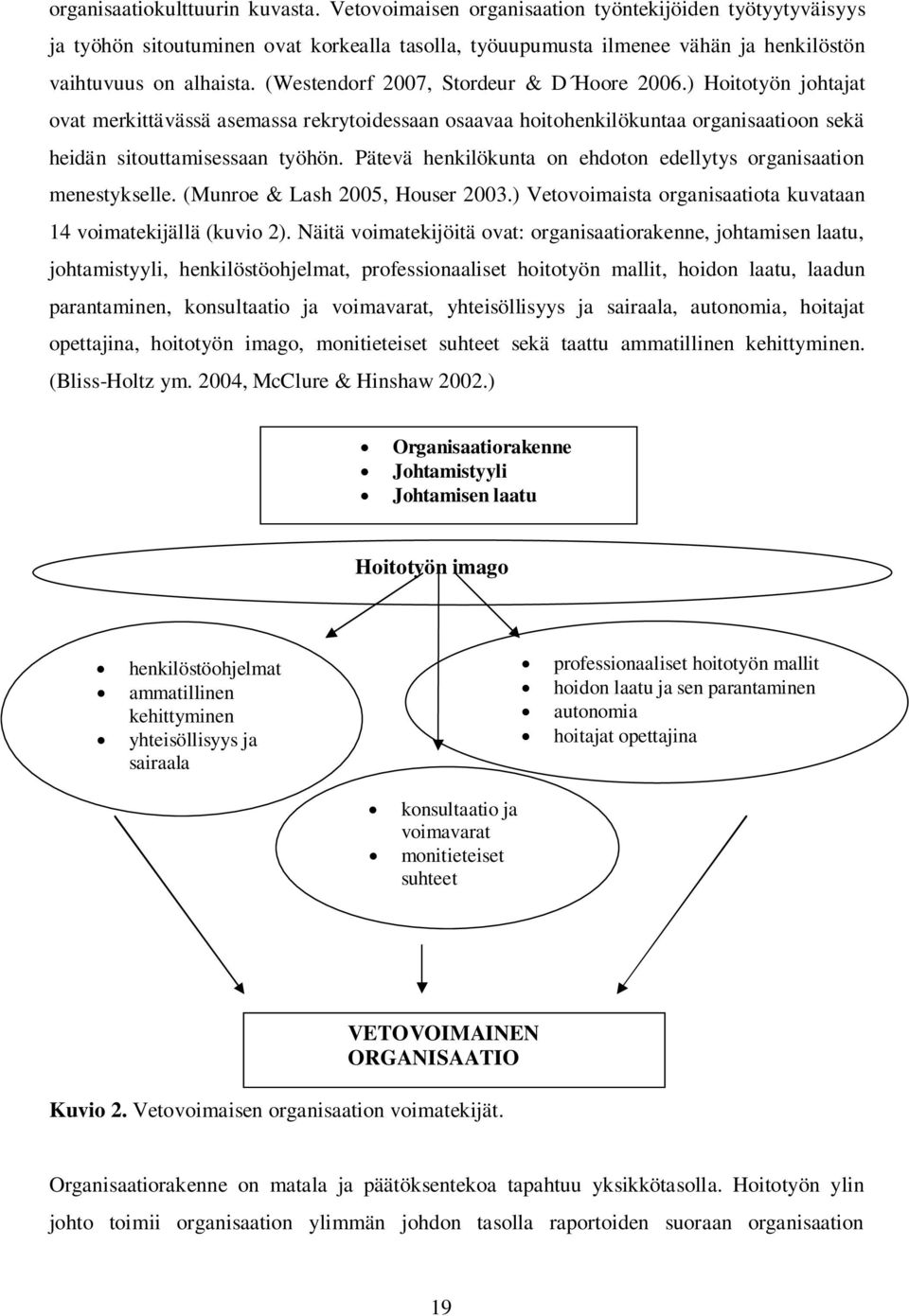 (Westendorf 2007, Stordeur & D Hoore 2006.) Hoitotyön johtajat ovat merkittävässä asemassa rekrytoidessaan osaavaa hoitohenkilökuntaa organisaatioon sekä heidän sitouttamisessaan työhön.