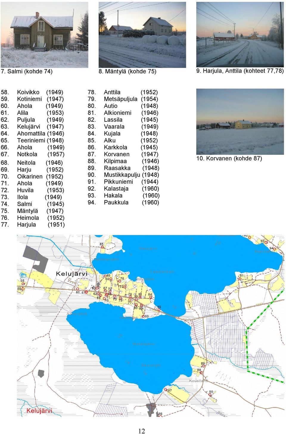 Ahola (1949) Huvila (1953) Ilola (1949) Salmi (1945) Mäntylä (1947) Heimola (1952) Harjula (1951) 8. Mäntylä (kohde 75) 78. 79. 80. 81. 82. 83. 84. 85. 86. 87. 88. 89. 90. 91. 92. 93. 94.