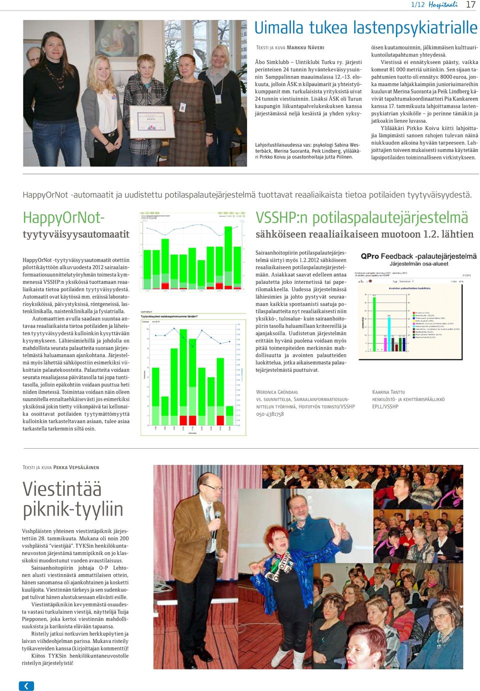 Lisäksi ÅSK oli Turun kaupungin liikuntapalvelukeskuksen kanssa järjestämässä neljä kesäistä ja yhden syksy- Lahjoitustilaisuudessa vas: psykologi Sabina Westerbäck, Merina Suoranta, Peik Lindberg,