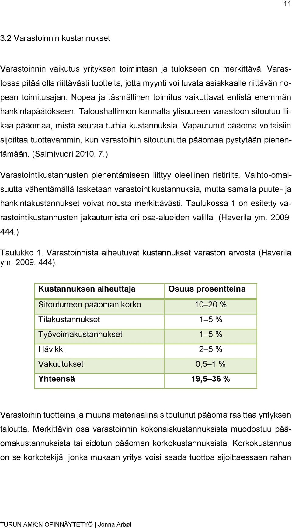 Taloushallinnon kannalta ylisuureen varastoon sitoutuu liikaa pääomaa, mistä seuraa turhia kustannuksia.