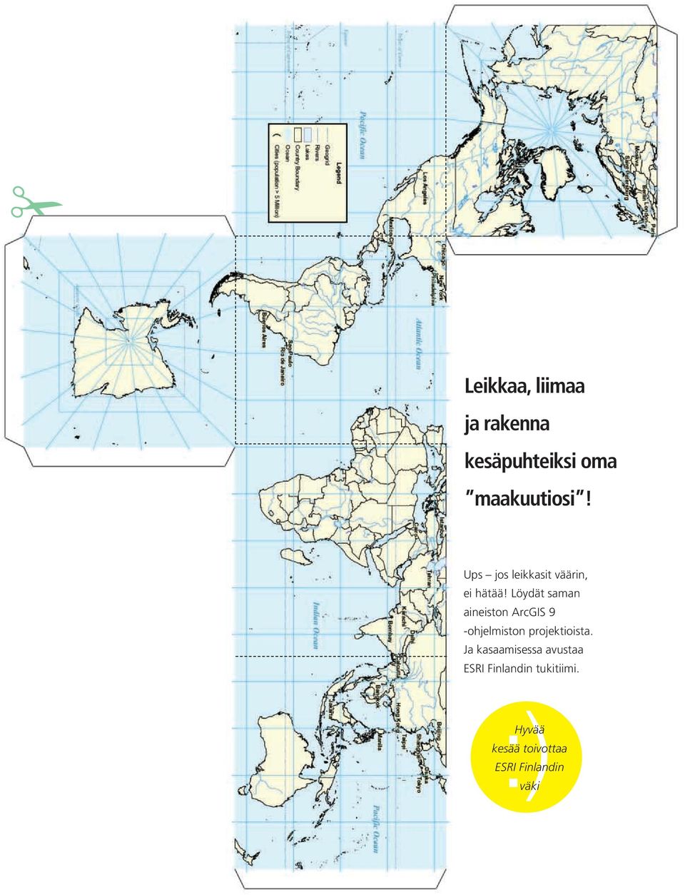 Löydät saman aineiston ArcGIS 9 -ohjelmiston projektioista.