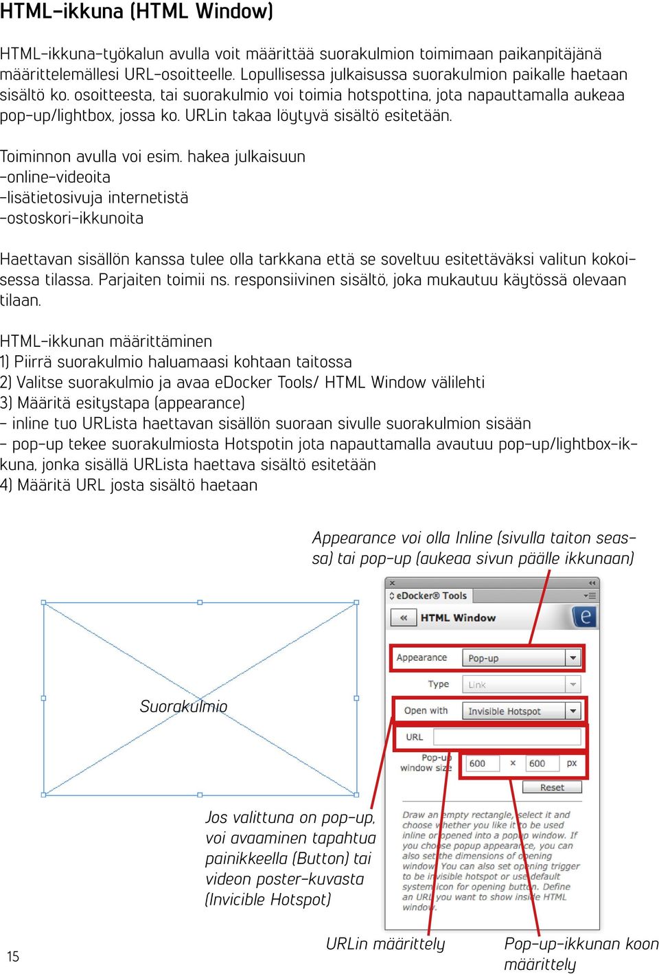 URLin takaa löytyvä sisältö esitetään. Toiminnon avulla voi esim.