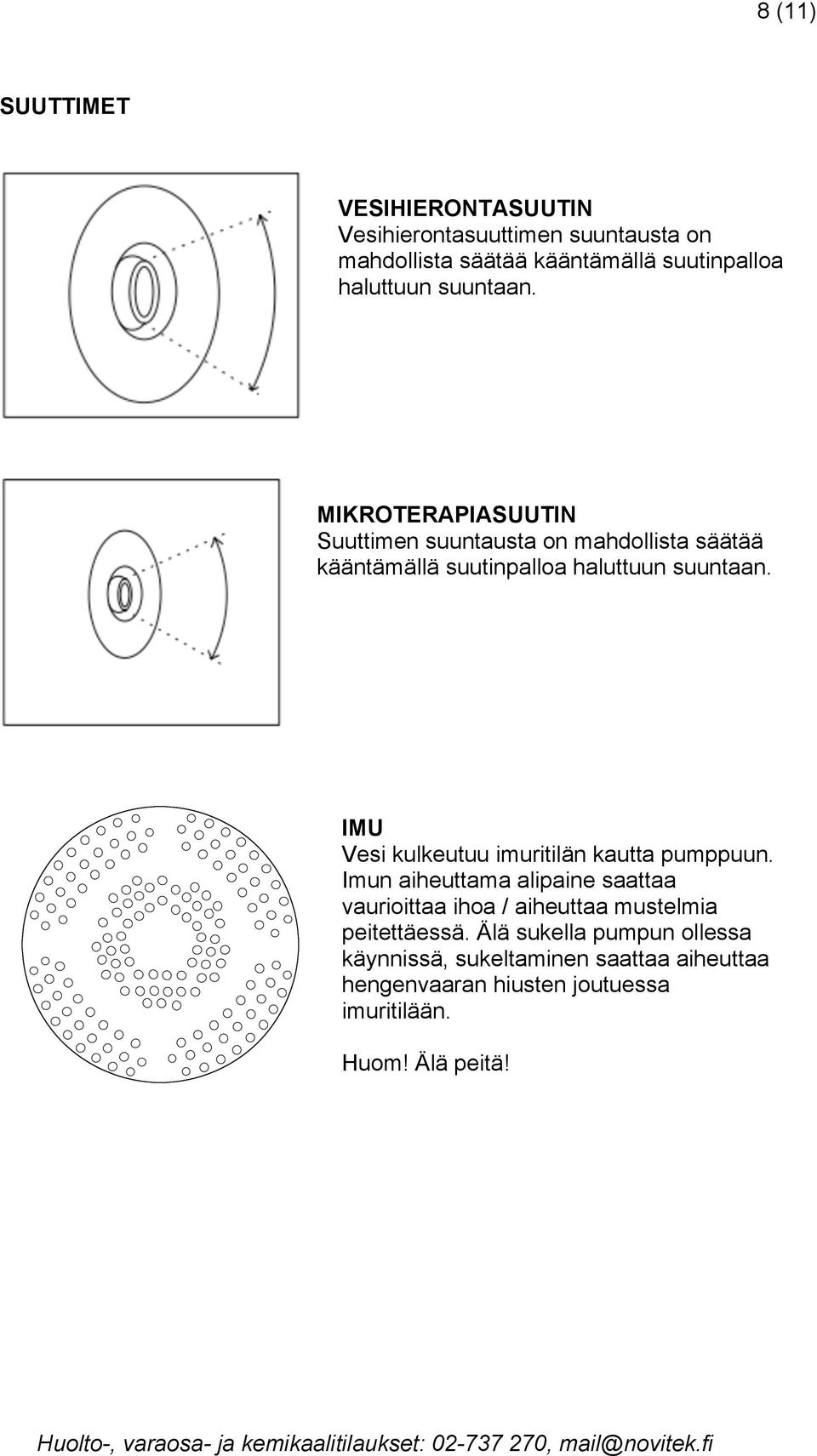 IMU Vesi kulkeutuu imuritilän kautta pumppuun.