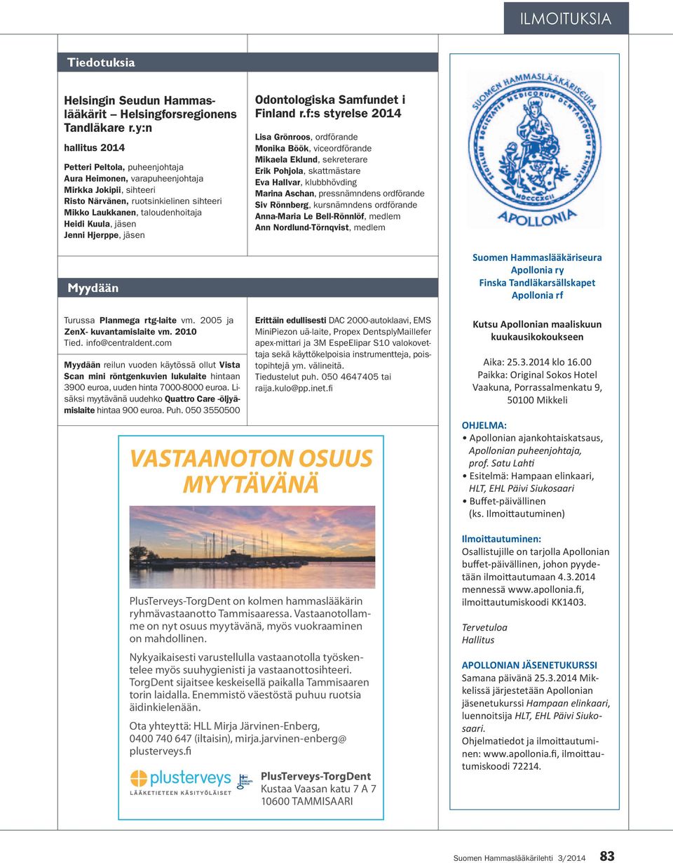 Jenni Hjerppe, jäsen Odontologiska Samfundet i Finland r.