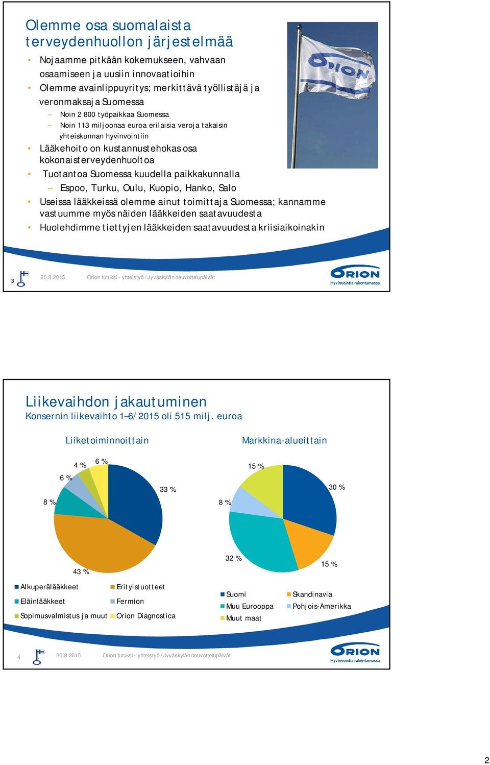 paikkakunnalla Espoo, Turku, Oulu, Kuopio, Hanko, Salo Useissa lääkkeissä olemme ainut toimittaja Suomessa; kannamme vastuumme myös näiden lääkkeiden saatavuudesta Huolehdimme tiettyjen lääkkeiden