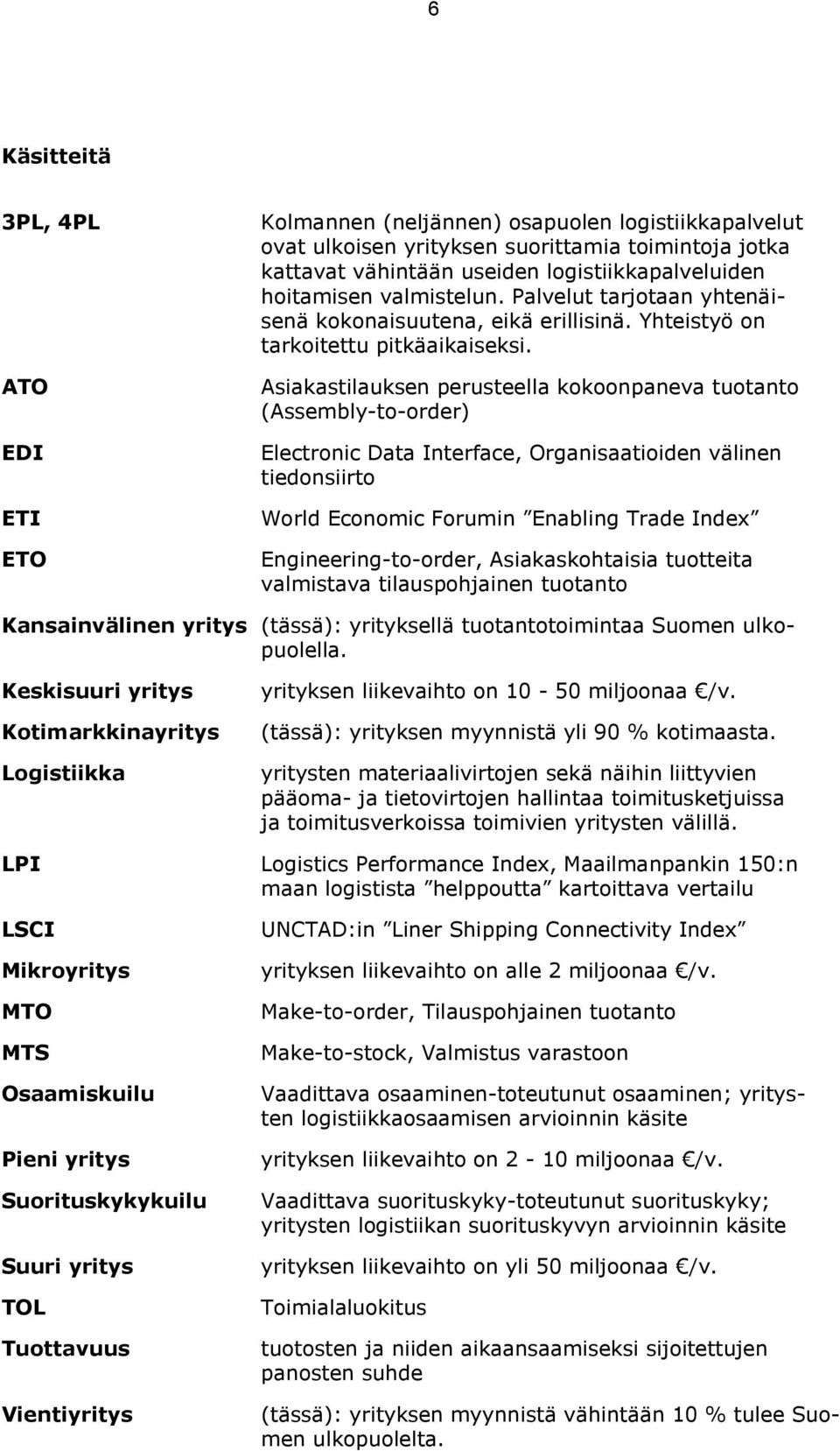 Asiakastilauksen perusteella kokoonpaneva tuotanto (Assembly-to-order) Electronic Data Interface, Organisaatioiden välinen tiedonsiirto World Economic Forumin Enabling Trade Index