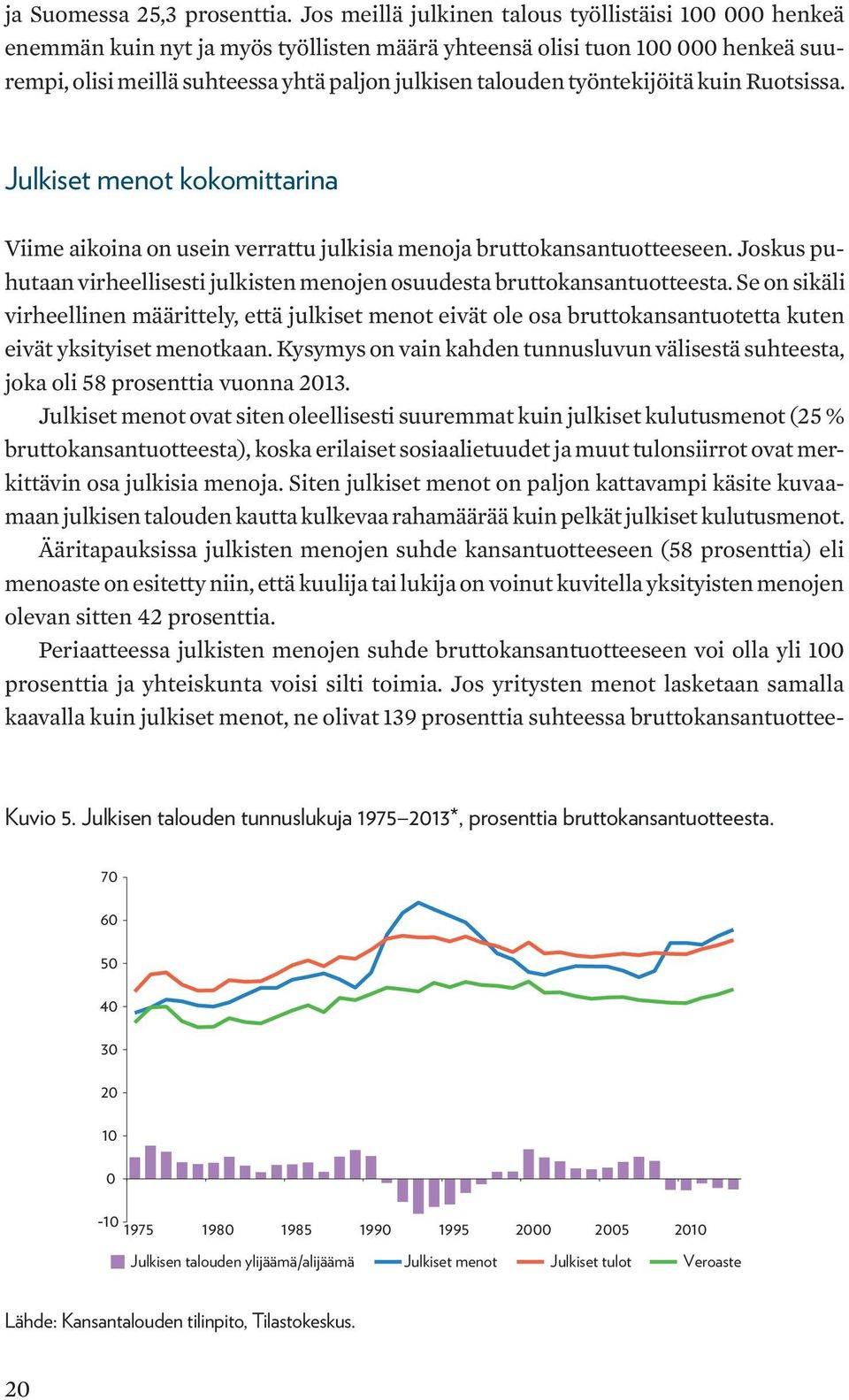 työntekijöitä kuin Ruotsissa. Julkiset menot kokomittarina Viime aikoina on usein verrattu julkisia menoja bruttokansantuotteeseen.