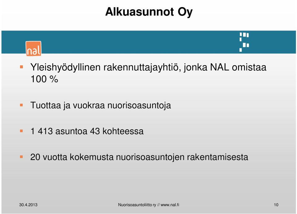 asuntoa 43 kohteessa 20 vuotta kokemusta nuorisoasuntojen