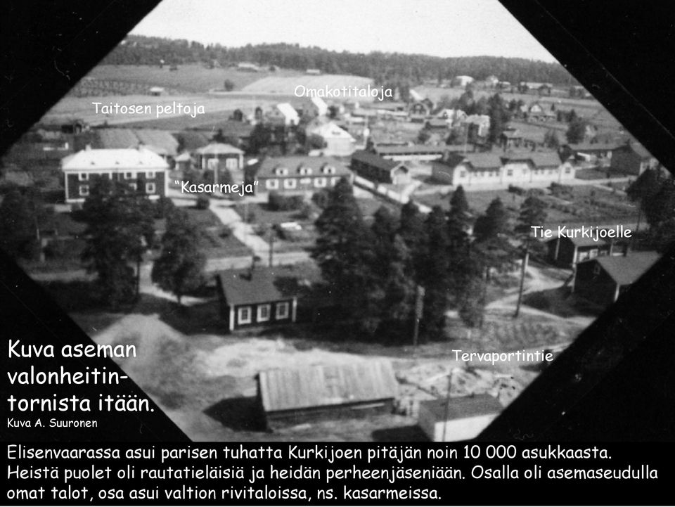 Suuronen Tervaportintie Elisenvaarassa asui parisen tuhatta Kurkijoen pitäjän noin 10