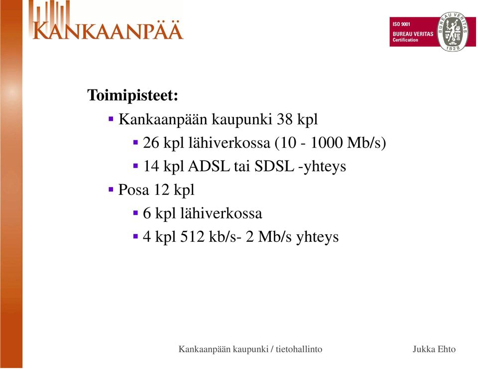 ADSL tai SDSL -yhteys Posa 12 kpl 6 kpl