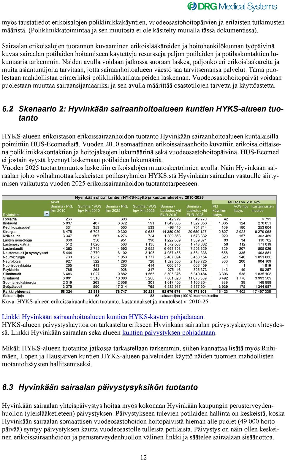 lukumääriä tarkemmin. Näiden avulla voidaan jatkossa suoraan laskea, paljonko eri erikoislääkäreitä ja muita asiantuntijoita tarvitaan, jotta sairaanhoitoalueen väestö saa tarvitsemansa palvelut.