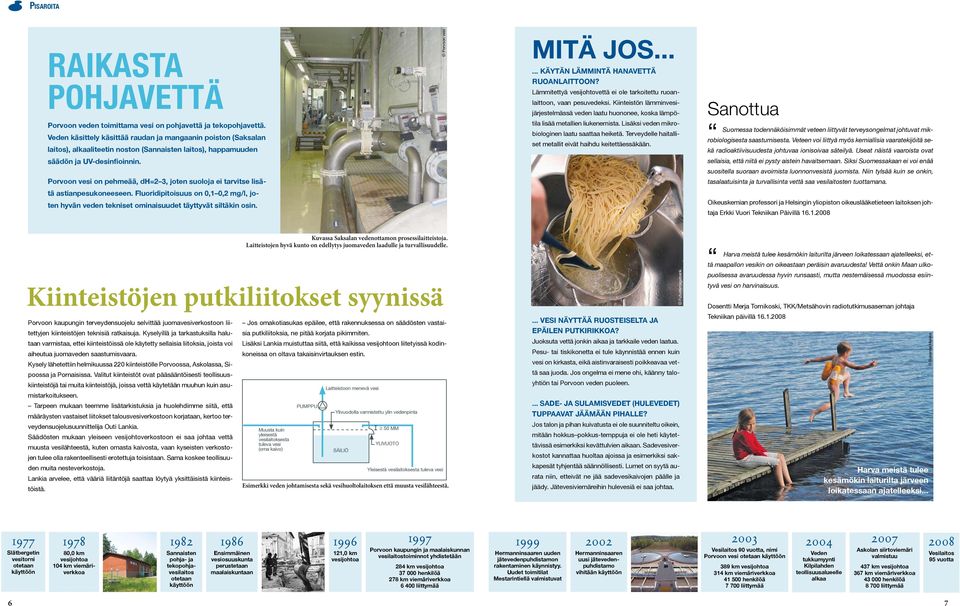 Porvoon vesi on pehmeää, dh=2 3, joten suoloja ei tarvitse lisä- Porvoon vesi MITÄ JOS...... Käytän lämmintä hanavettä ruoanlaittoon?