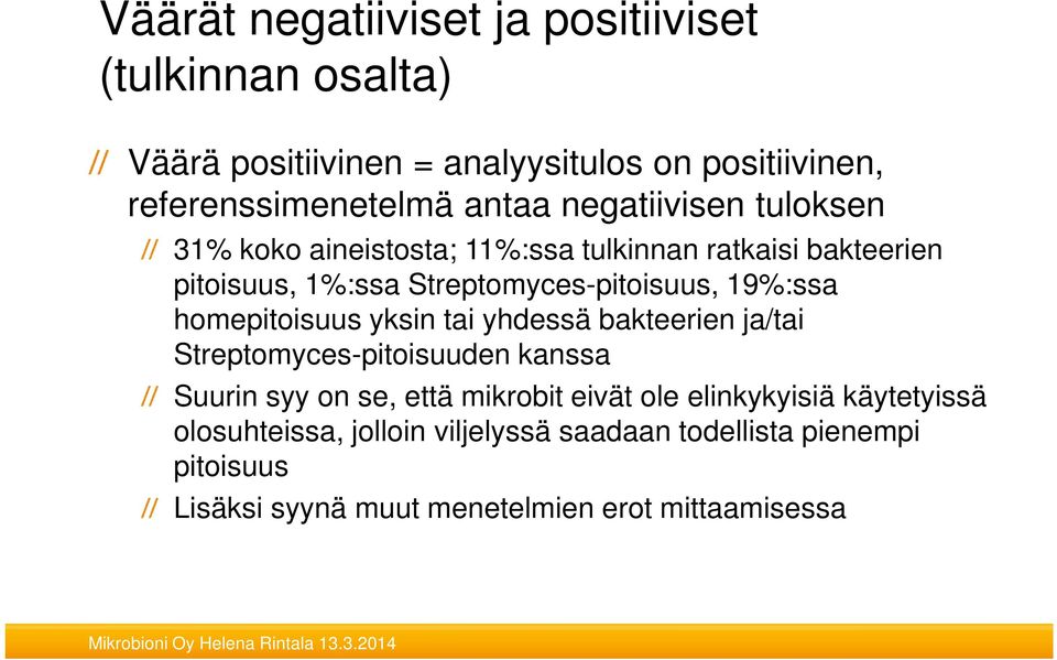 homepitoisuus yksin tai yhdessä bakteerien ja/tai Streptomyces-pitoisuuden kanssa Suurin syy on se, että mikrobit eivät ole