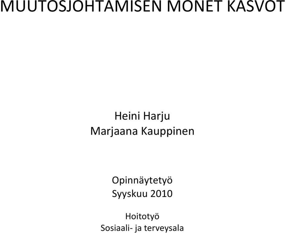 Kauppinen Opinnäytetyö