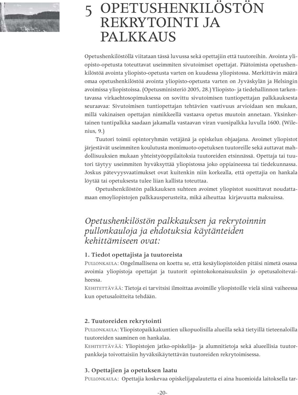 Merkittävin määrä omaa opetushenkilöstöä avointa yliopisto-opetusta varten on Jyväskylän ja Helsingin avoimissa yliopistoissa. (Opetusministeriö 2005, 28.