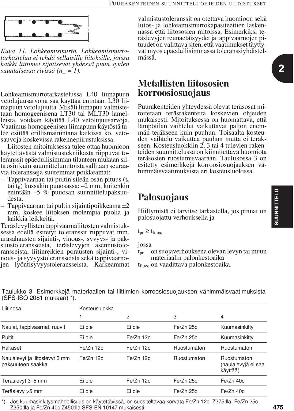 Mikäli liimapuu valmistetaan homogeenisena LT30 tai MLT30 lamelleista, voidaan käyttää L40 vetolujuusarvoja. Vaatimus homogeenisen liimapuun käytöstä tulee esittää erillismainintana kaikissa ko.