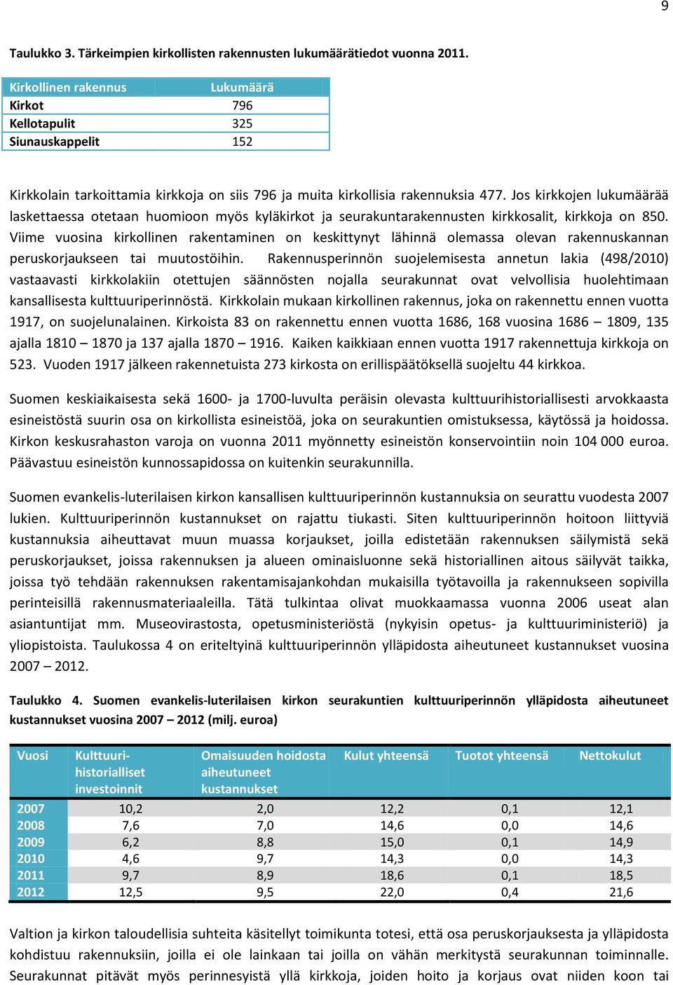 Jos kirkkojen lukumäärää laskettaessa otetaan huomioon myös kyläkirkot ja seurakuntarakennusten kirkkosalit, kirkkoja on 850.