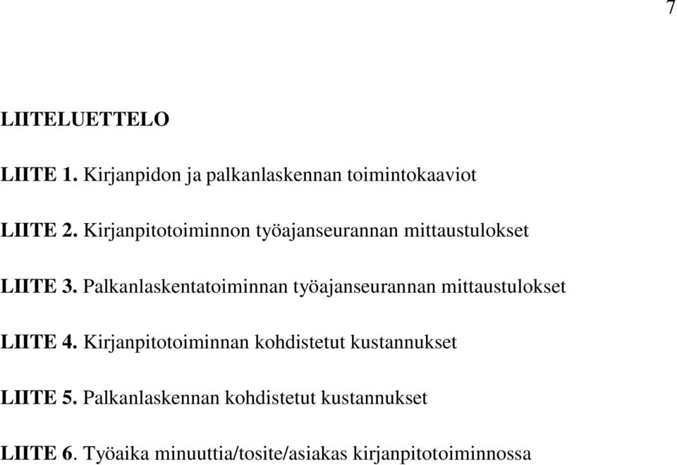 Palkanlaskentatoiminnan työajanseurannan mittaustulokset LIITE 4.