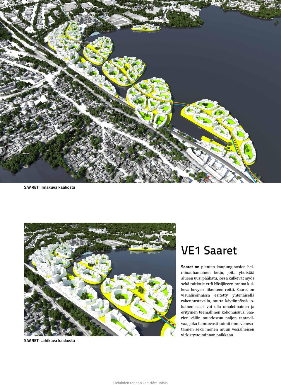 Saaret on visualisoinnissa esitetty yhtenäisellä rakennustavalla, mutta käytännössä jokainen saari voi olla omaleimainen ja erityinen