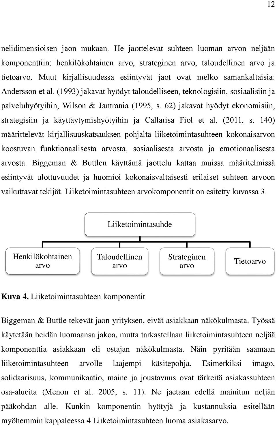 62) jakavat hyödyt ekonomisiin, strategisiin ja käyttäytymishyötyihin ja Callarisa Fiol et al. (2011, s.