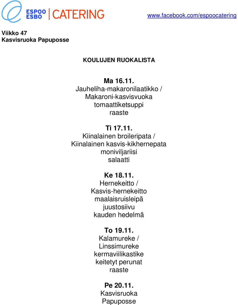 Kiinalainen broileripata / Kiinalainen kasvis-kikhernepata moniviljariisi Ke 18.11.