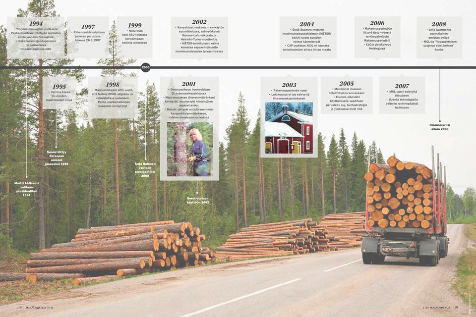 1997 1999 Naturasta noin 850 valitusta korkeimpaan hallinto-oikeuteen 2002 Kansalaiset mukana maankäytön suunnittelussa, esimerkkeinä Kerava Lahti-oikorata ja Helsinki Turku-moottoritie.