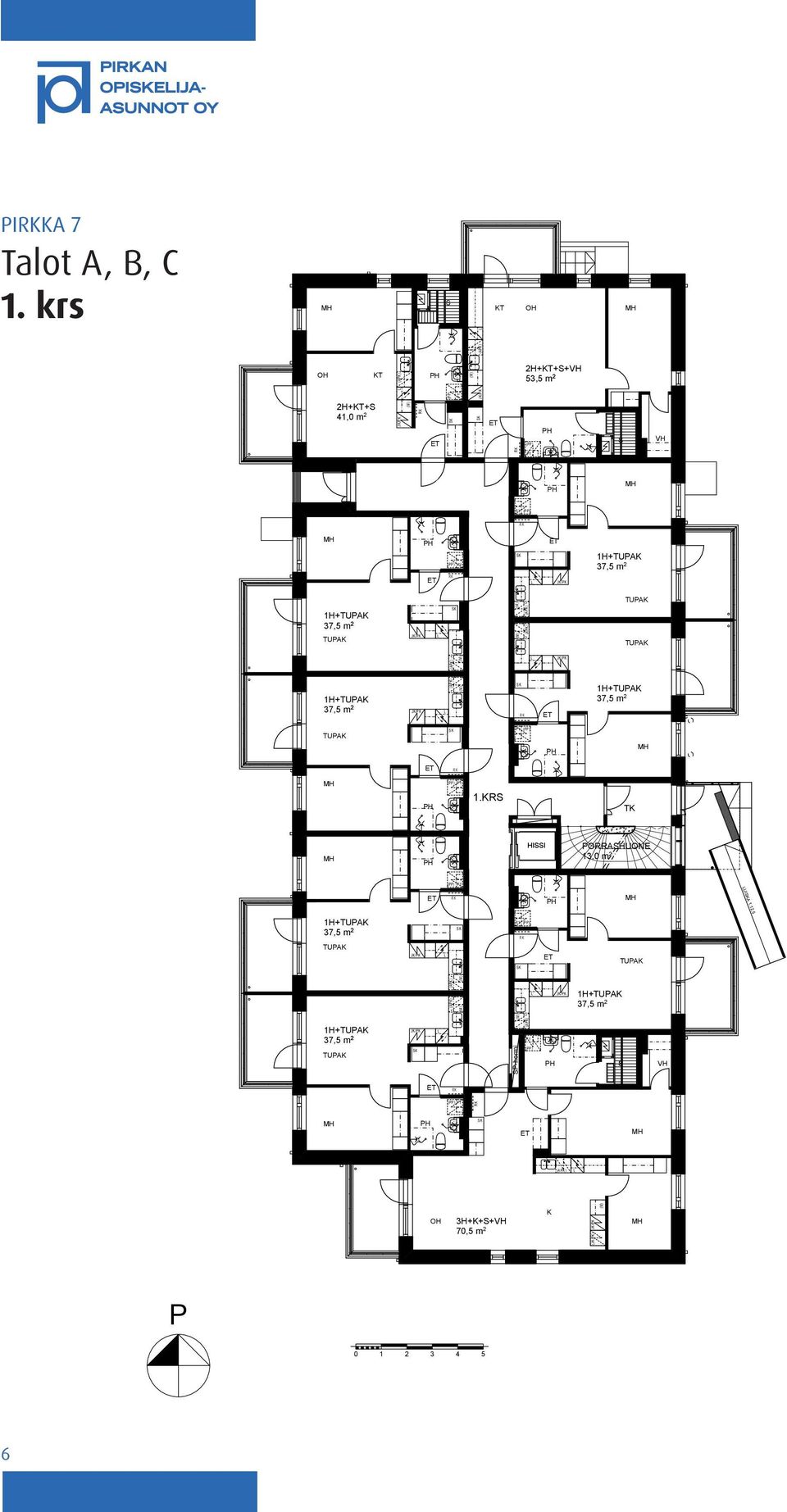 RK VH RK KÄYTÄVÄ 48,0 m 2 2 5 6 1 2 37,5 m 1.