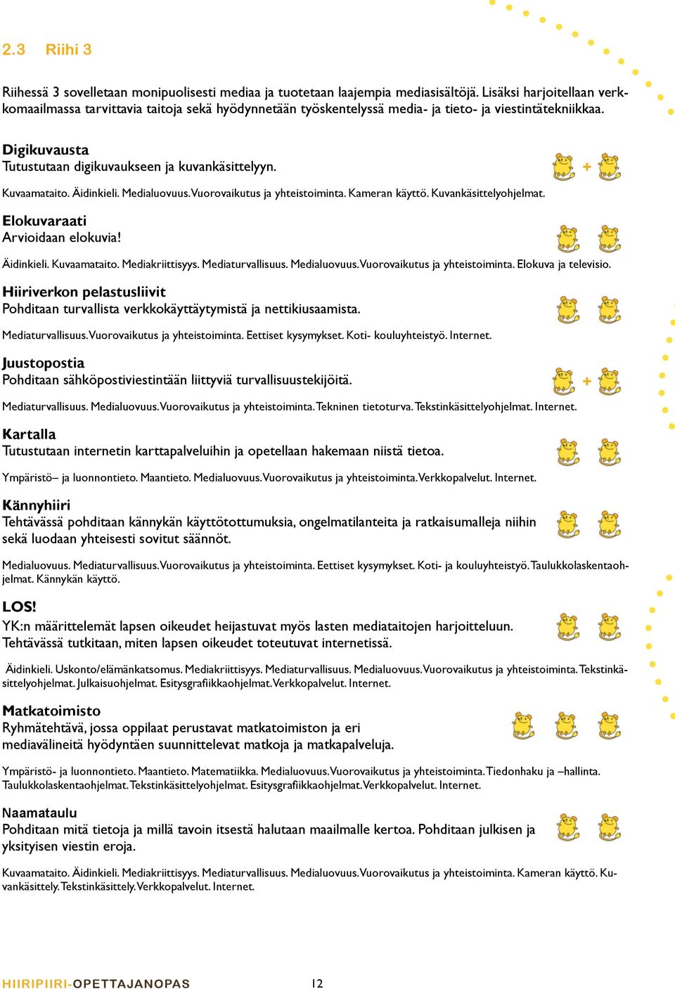 Kuvaamataito. Äidinkieli. Medialuovuus. Vuorovaikutus ja yhteistoiminta. Kameran käyttö. Kuvankäsittelyohjelmat. + Elokuvaraati Arvioidaan elokuvia! Äidinkieli. Kuvaamataito. Mediakriittisyys.