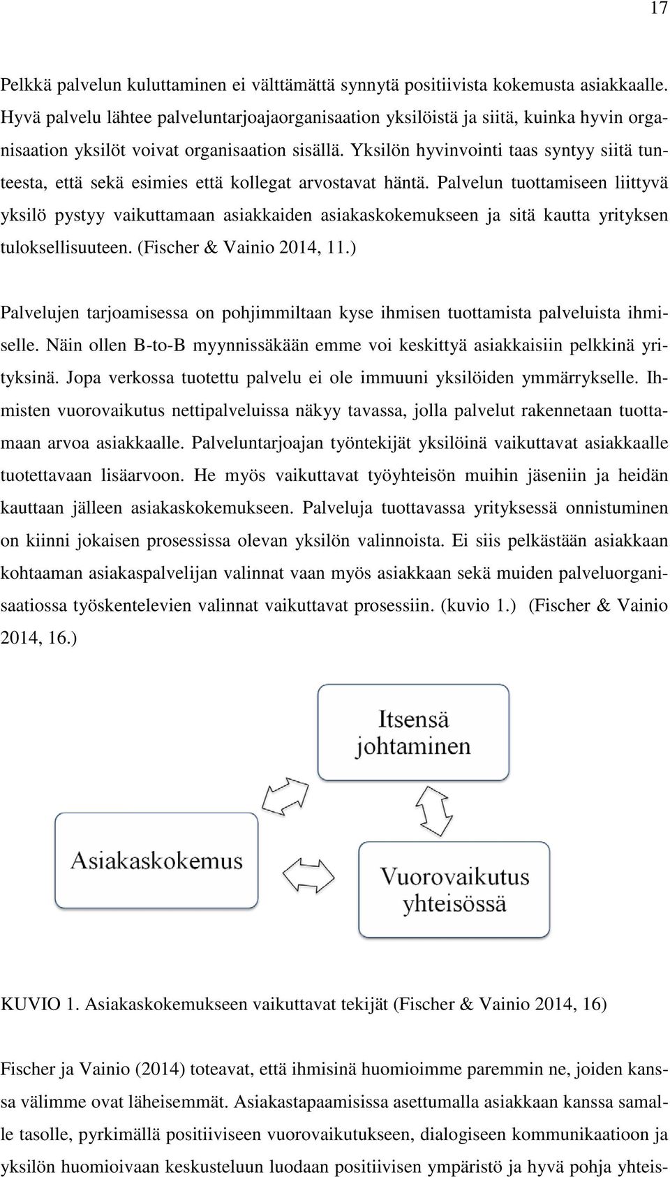 Yksilön hyvinvointi taas syntyy siitä tunteesta, että sekä esimies että kollegat arvostavat häntä.