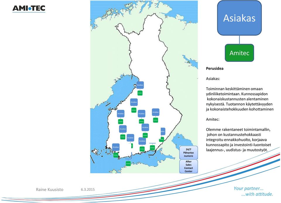 Tuotannon käytettävyyden ja kokonaistehokkuuden kohottaminen Amitec: 24/7 Päivystys numero Olemme rakentaneet