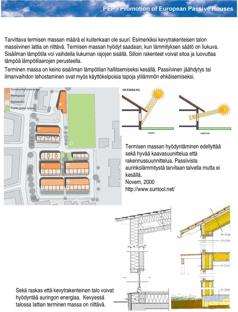 Terminen massa on keino sisäilman lämpötilan hallitsemiseksi kesällä. Passiivinen jäähdytys tai ilmanvaihdon tehostaminen ovat myös käyttökelpoisia tapoja ylilämmön ehkäisemiseksi.