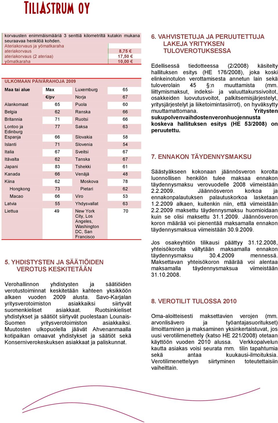Ranska 66 Britannia 71 Ruotsi 66 Lontoo ja 77 Saksa 63 Edinburg Espanja 66 Slovakia 58 Islanti 71 Slovenia 54 Italia 67 Sveitsi 67 Itävalta 62 Tanska 67 Japani 83 Tshekki 61 Kanada 66 Venäjä 48 Kiina