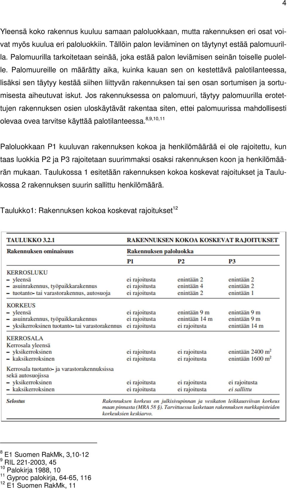 Palomuureille on määrätty aika, kuinka kauan sen on kestettävä palotilanteessa, lisäksi sen täytyy kestää siihen liittyvän rakennuksen tai sen osan sortumisen ja sortumisesta aiheutuvat iskut.