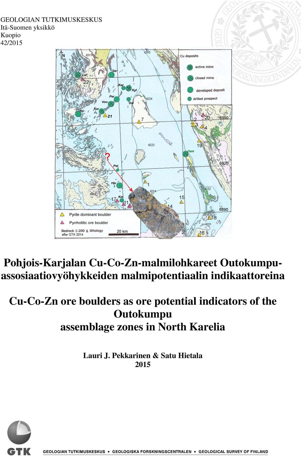 indikaattoreina Cu-Co-Zn ore boulders as ore potential indicators of the