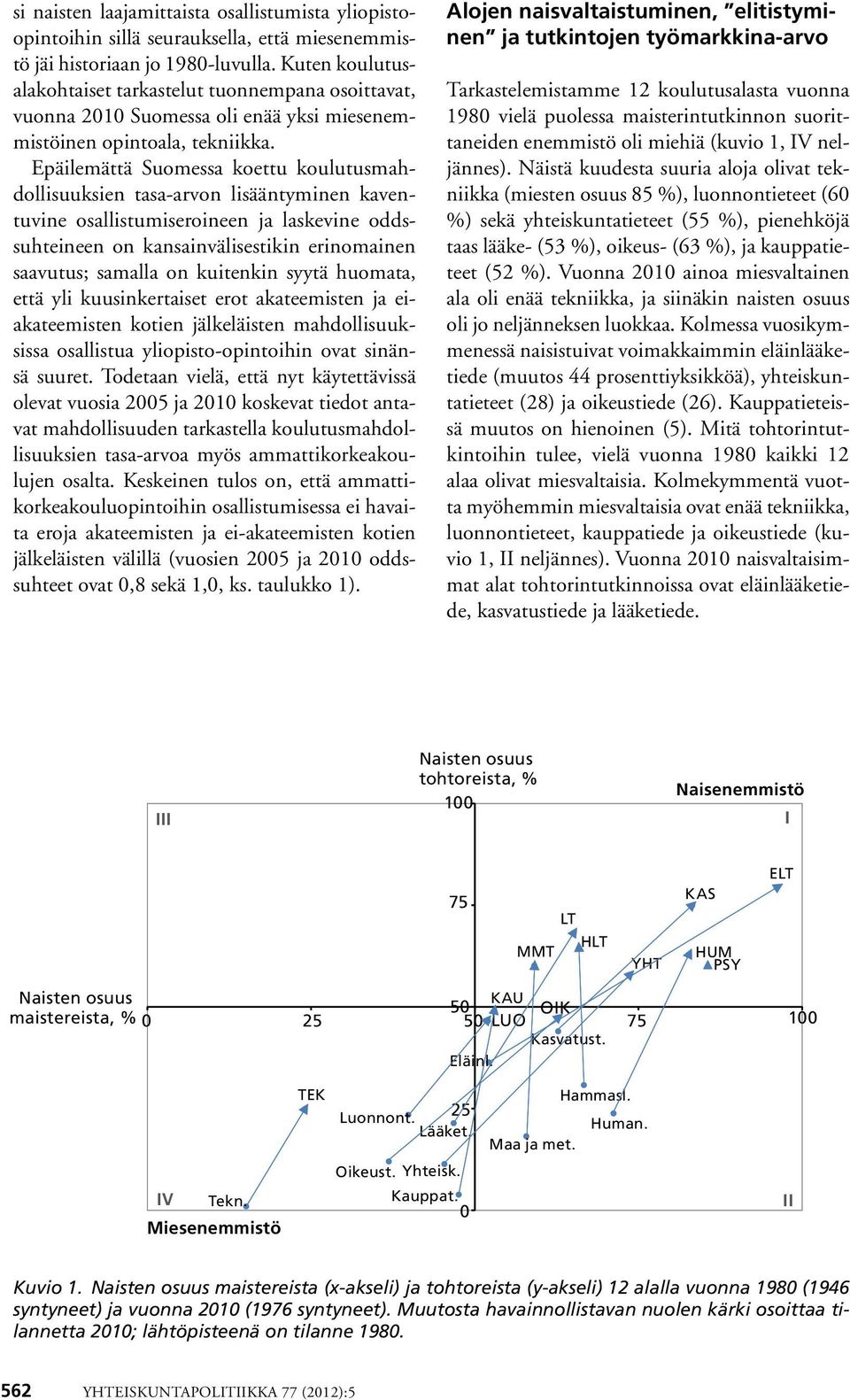 Epäilemättä Suomessa koettu koulutusmahdollisuuksien tasa-arvon lisääntyminen kaventuvine osallistumiseroineen ja laskevine oddssuhteineen on kansainvälisestikin erinomainen saavutus; samalla on