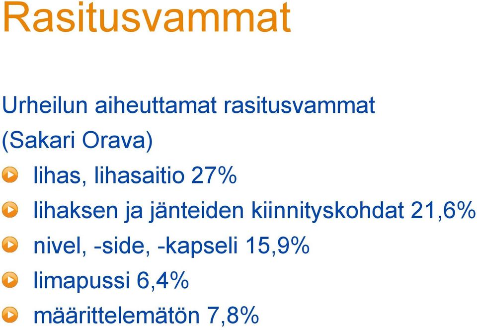 lihaksen ja jänteiden kiinnityskohdat 21,6%!