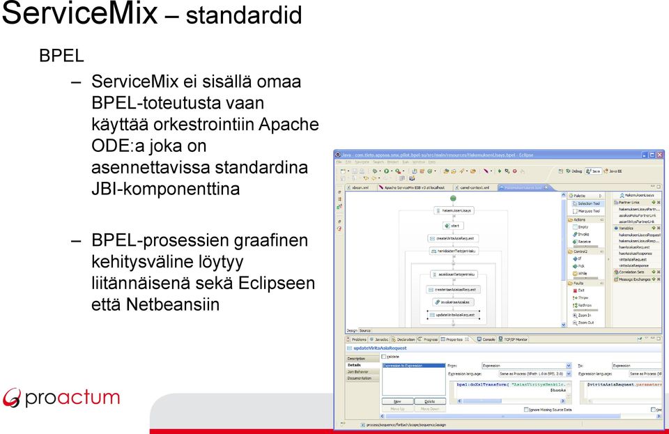 on asennettavissa standardina JBI-komponenttina BPEL-prosessien