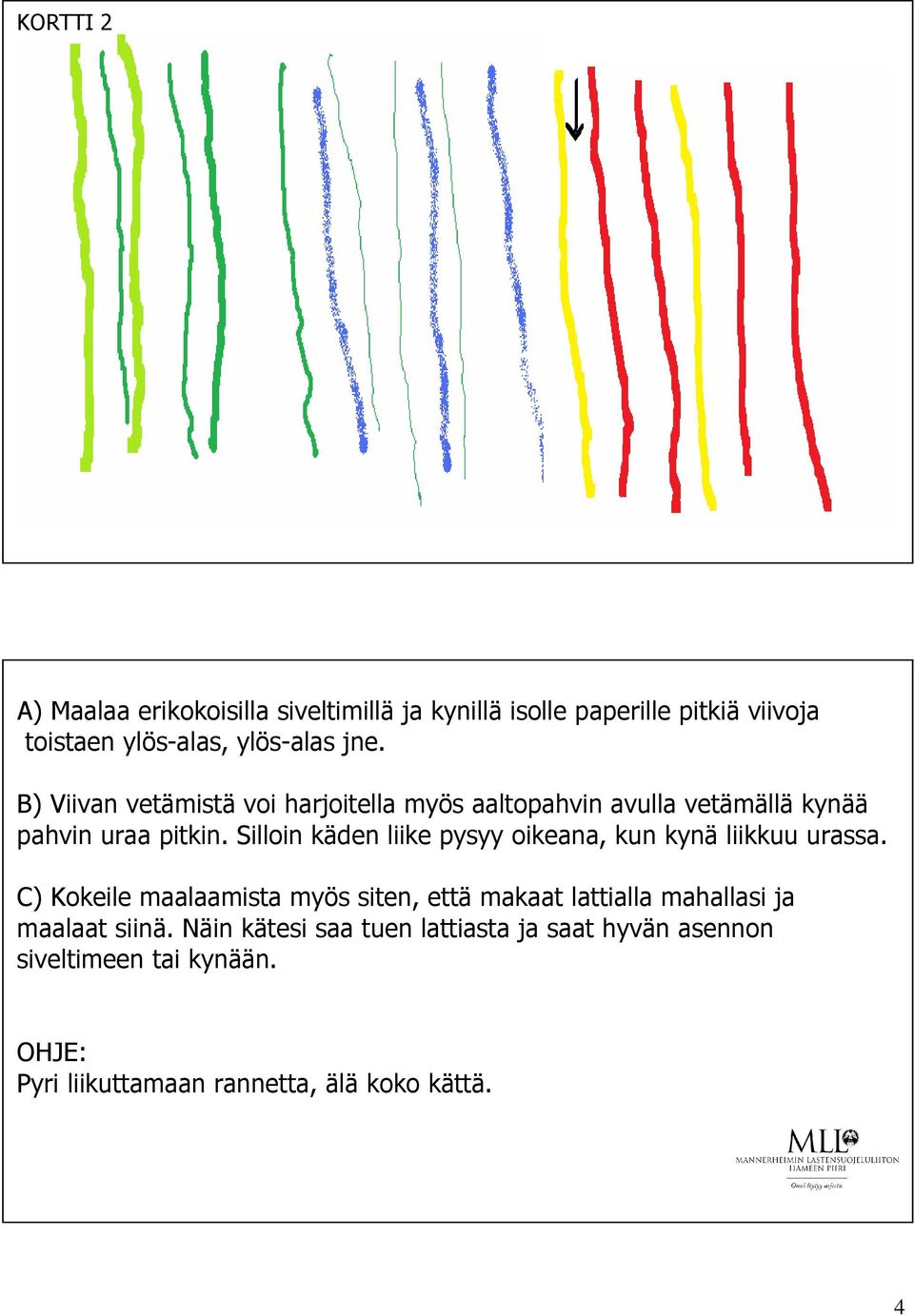 Silloin käden liike pysyy oikeana, kun kynä liikkuu urassa.