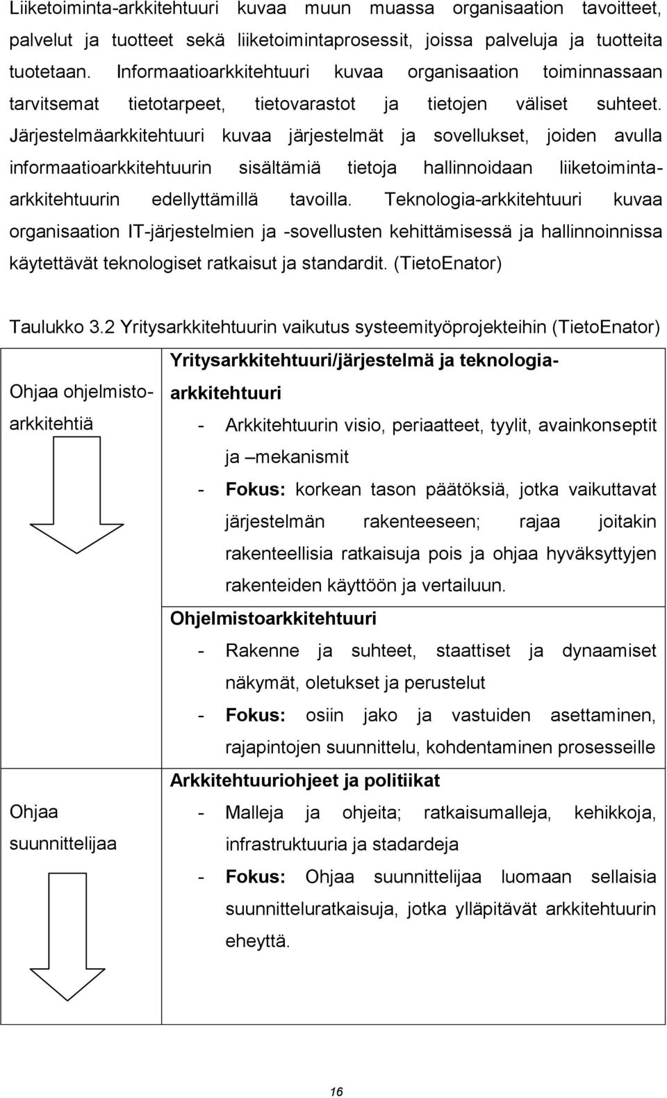 Järjestelmäarkkitehtuuri kuvaa järjestelmät ja sovellukset, joiden avulla informaatioarkkitehtuurin sisältämiä tietoja hallinnoidaan liiketoimintaarkkitehtuurin edellyttämillä tavoilla.