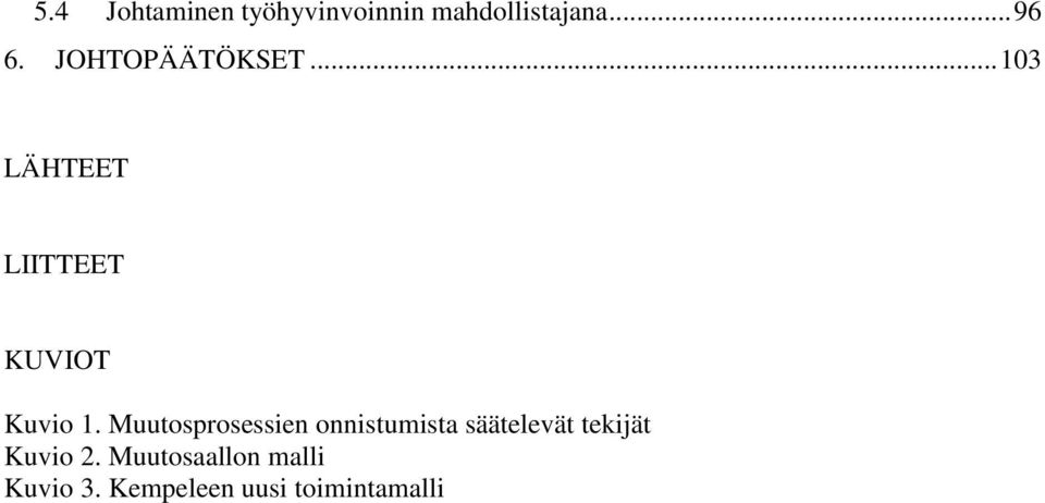 Muutosprosessien onnistumista säätelevät tekijät Kuvio 2.