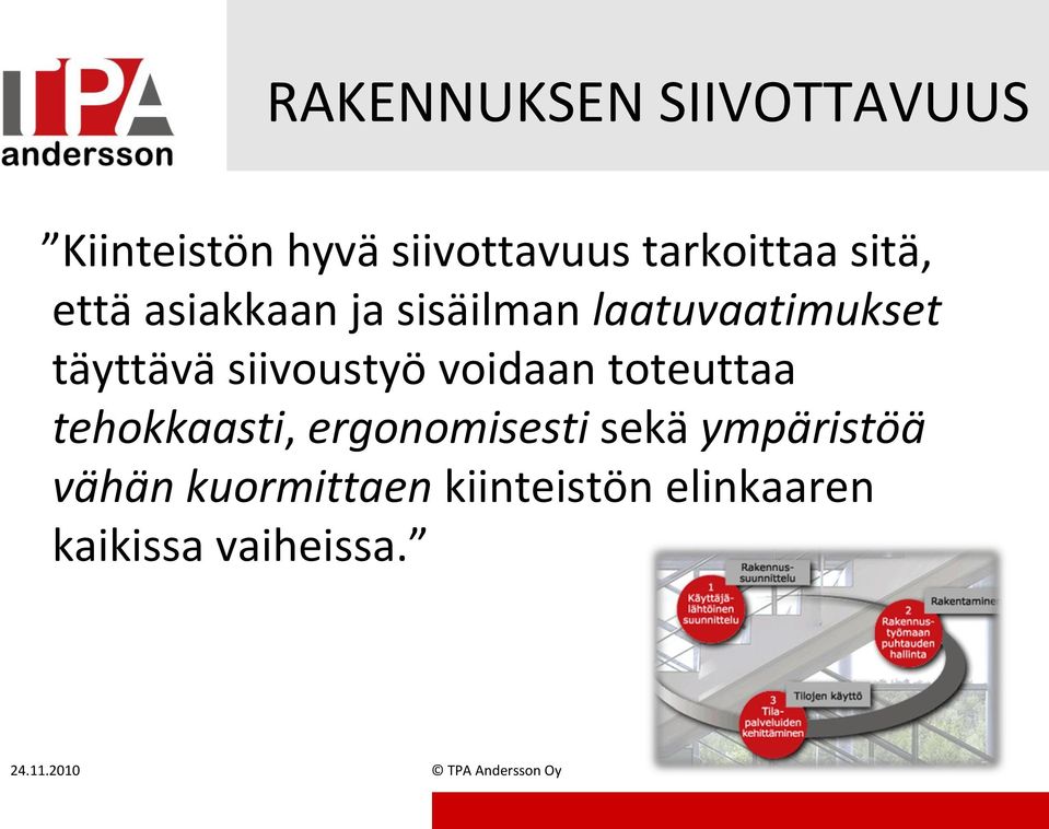 voidaan toteuttaa tehokkaasti, ergonomisesti sekä ympäristöä vähän