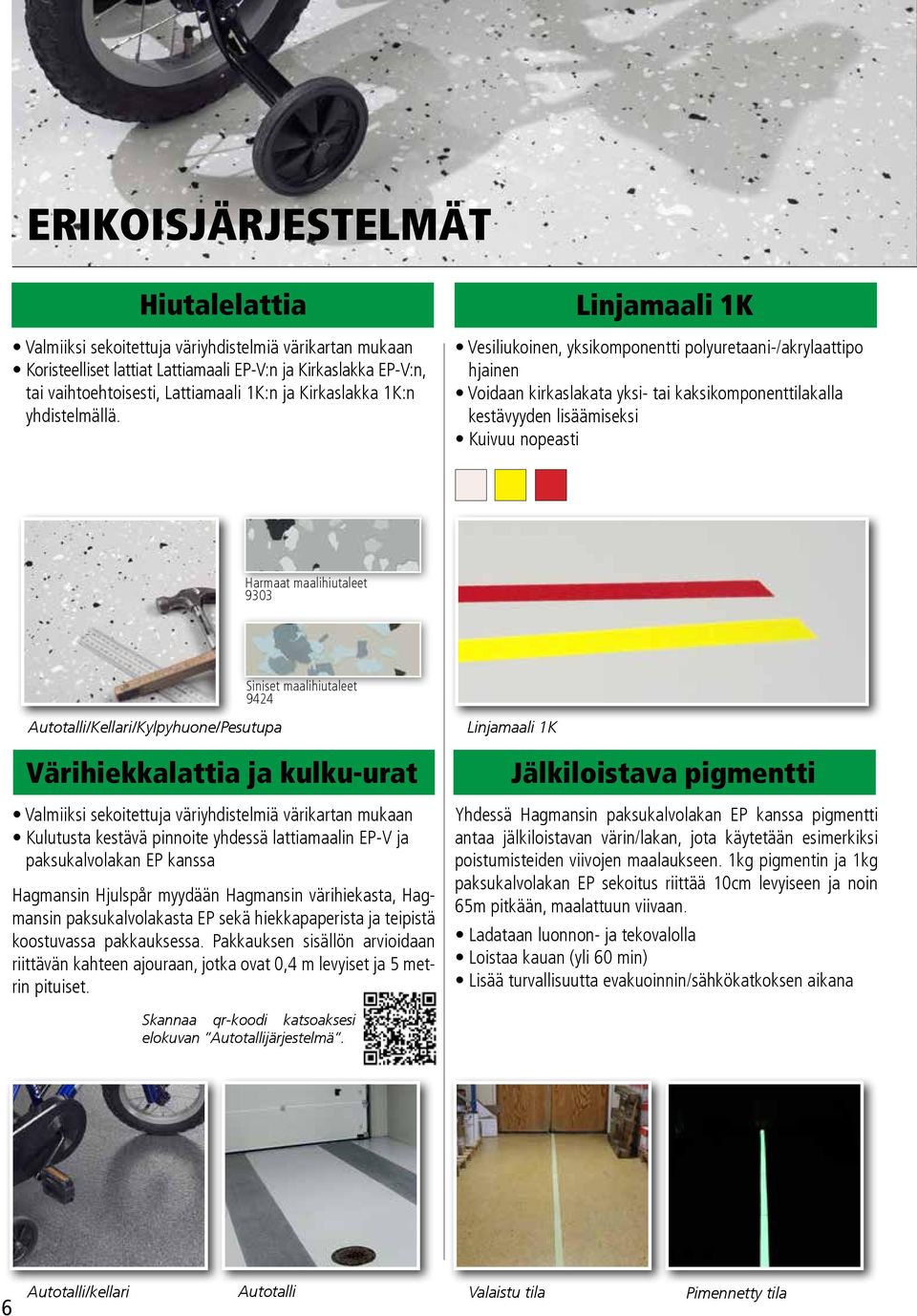 Linjamaali 1K Vesiliukoinen, yksikomponentti polyuretaani-/akrylaattipo hjainen Voidaan kirkaslakata yksi- tai kaksikomponenttilakalla kestävyyden lisäämiseksi Kuivuu nopeasti Harmaat maalihiutaleet