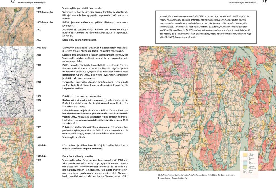 Rakennuksen pohjapiirroksena käytettiin Kansakoulun mallipiirustuksia n:o 31. 1907 Koulu siirtyi kunnan omistukseen.